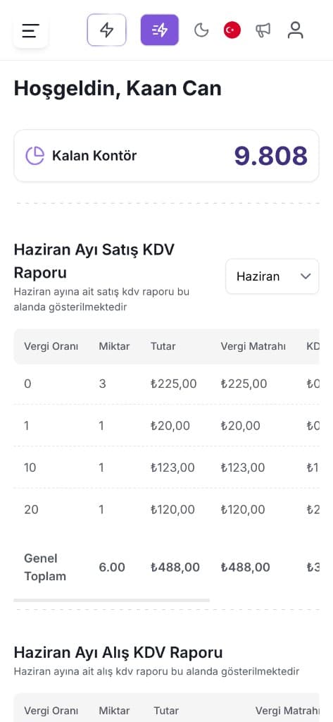 NES Ön Muhasebe — mobil güncel durum